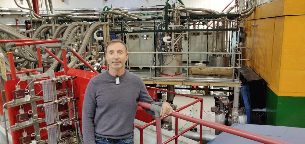 U of R physicist Dr. Garth Huber at Experimental Hall C at the Jefferson Lab, where Alicia Postuma's data were gathered. (Photo by Stephen Kay)