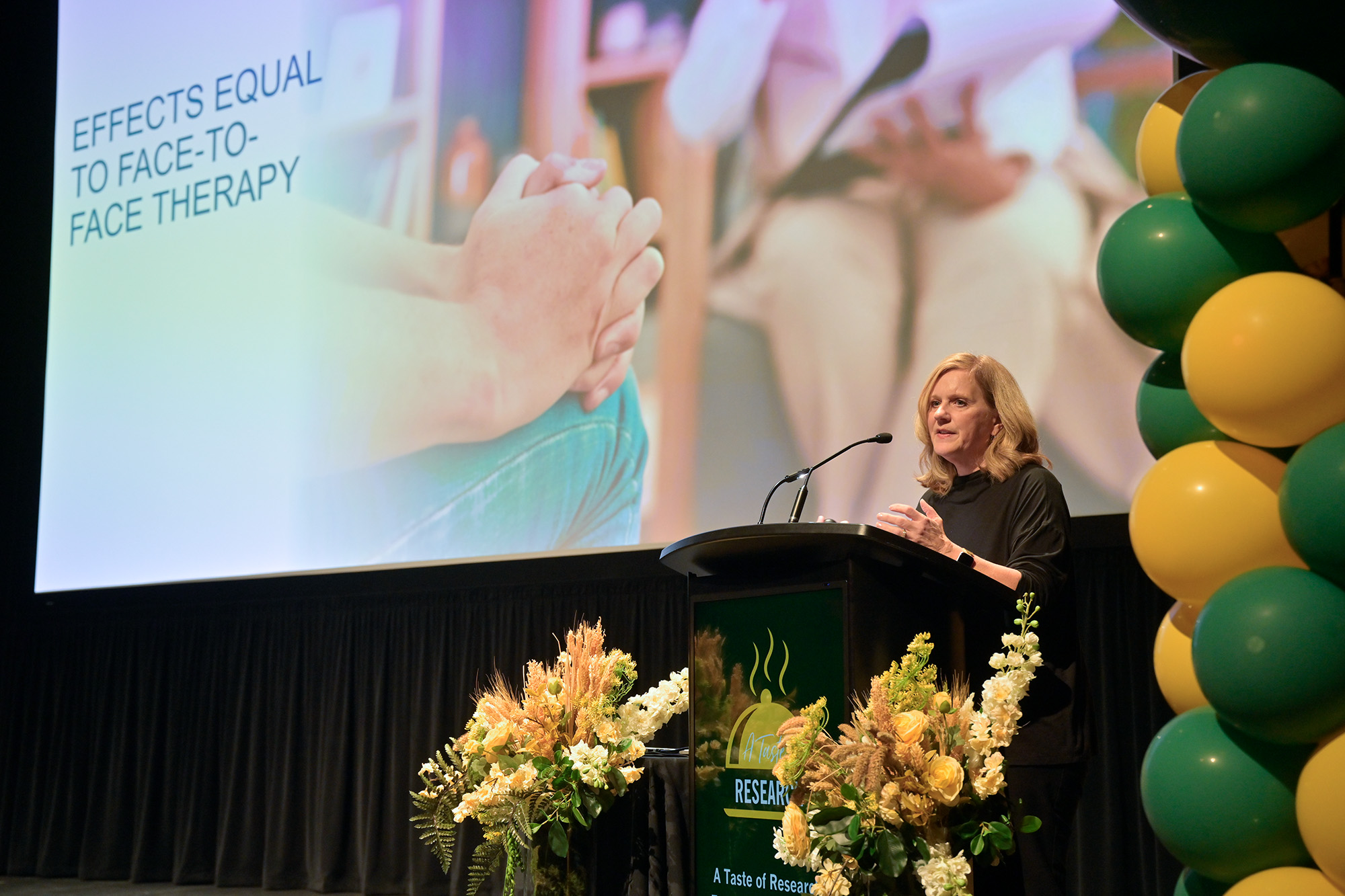 Dr. Heather Hadjistavropoulos’ presentation was Internet-delivered therapy: Unlocking a new doorway to care. (Photo by University Communications)