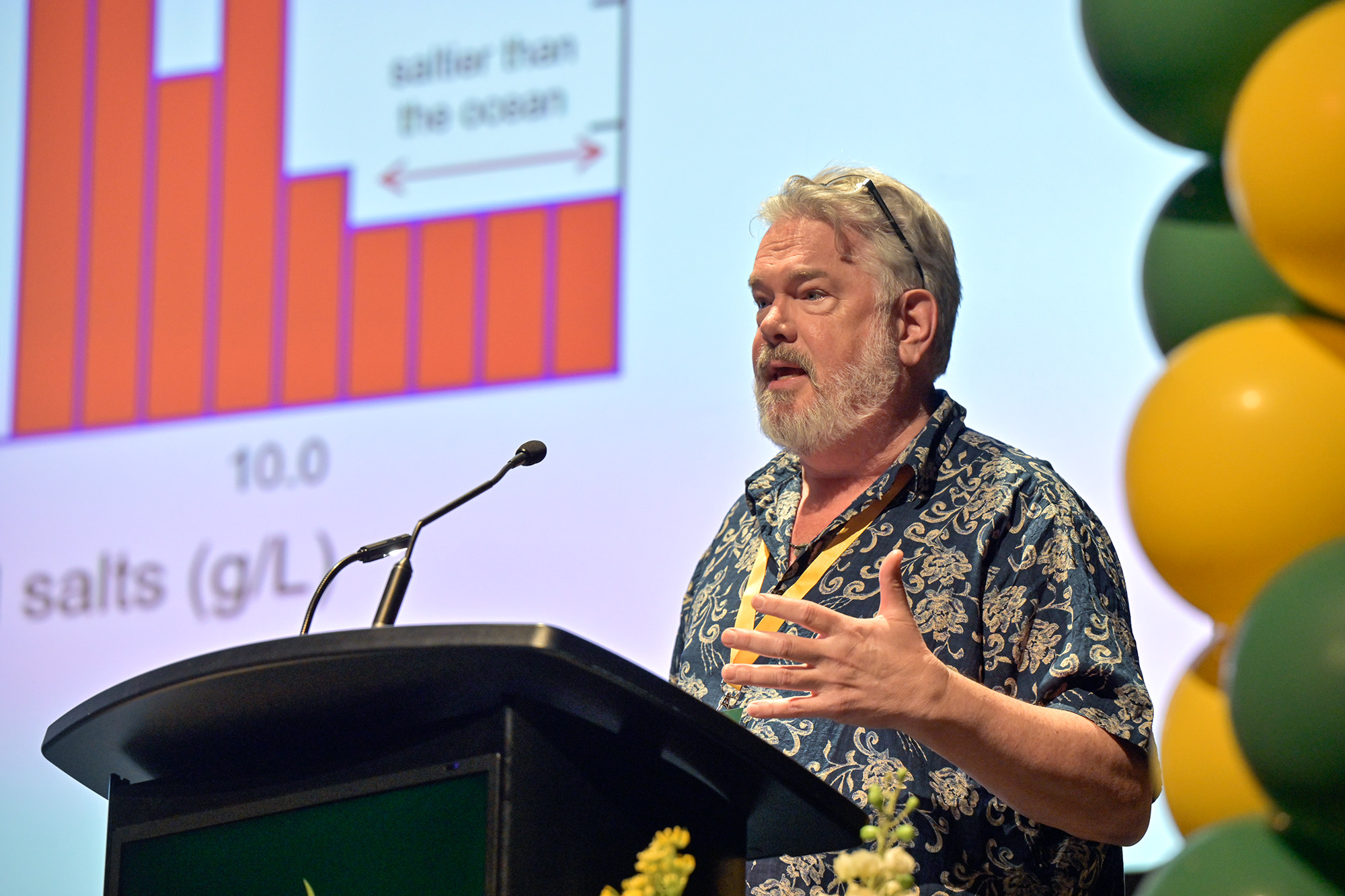 Dr. Peter Leavitt’s presentation was entitled The Past, Present, and Future of Prairie Water Quality. (Photo by University Communications).