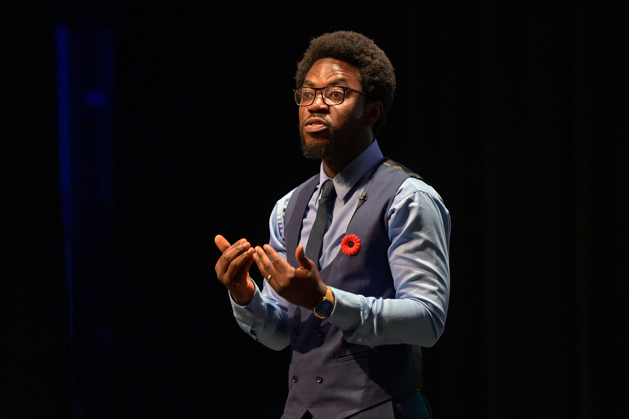 Michael Mensah’s presentation was called Fresh Solutions for Salty Cows (Photo by University Communications)